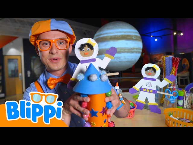 Crafting and Learning About Space! 🚀🌑| Blippi Learns | Learn Science with Blippi! 🧪