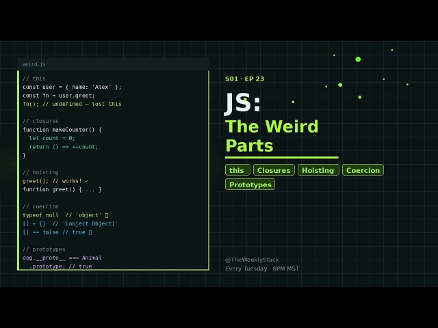 JavaScript's Weird Parts Explained: this, Closures, Hoisting, Coercion & Prototypes