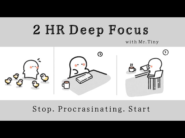 2 HOUR DEEP WORK SESSION | Focus music, pomodoro 50-10