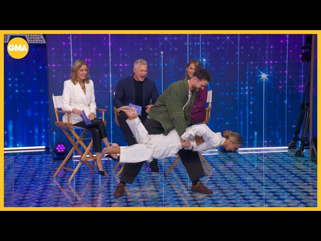 Daniella Karagach and Dylan Efron show how to do viral air walk