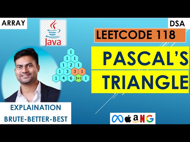 Coding Pascal’s Triangle Step by Step | Leetcode 118 | Java | 3 Intuitions-Best explanation!