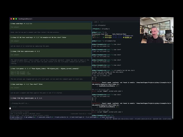 Remote coding agents over SSH w/ Pi & tmux
