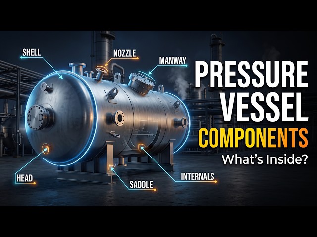 Pressure Vessel Components Explained | Shell, Heads, Nozzles, Manways & Supports
