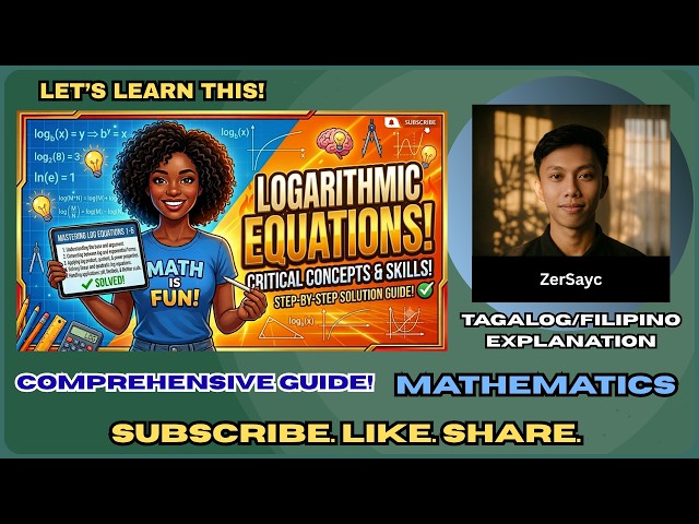 SOLVING LOGARITHMIC EQUATIONS (TAGALOG/FILIPINO EXPLANATION)