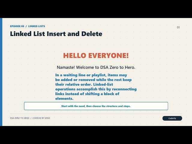 Linked List Insert and Delete | DSA | Data Engineering Interviews Ep 08