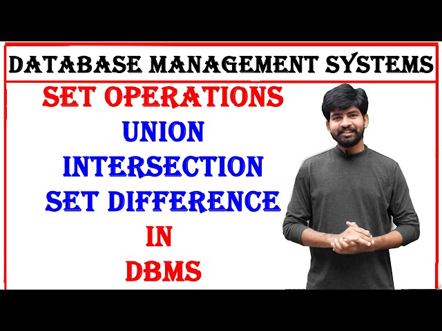 set operations in mysql, union, intersection, set difference | DBMS unit 3 | Database management