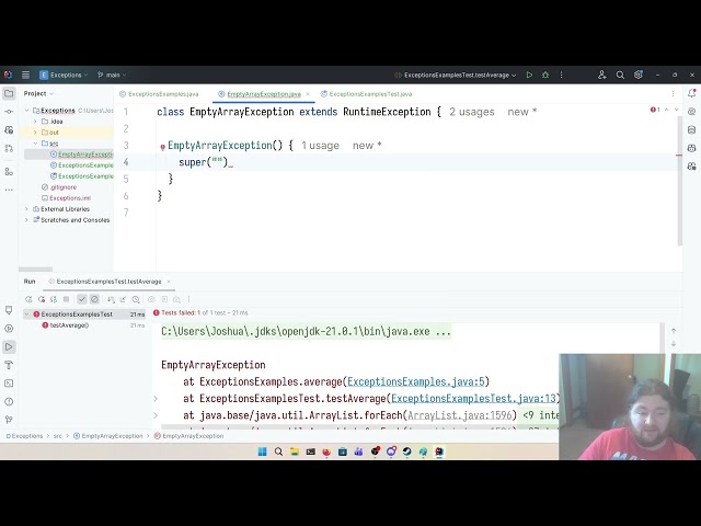 C212 - Chapter 5.1: Creating Custom Exceptions
