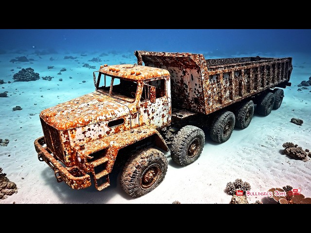 Abandoned Heavy Ten Wheel Dump Truck Found on Ocean Floor! Are Rescues, Full Restoration
