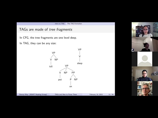 Darcey Riley: Tree Adjoining Grammar (TAG) Parsing