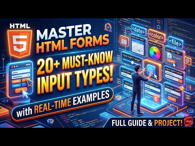 20+ Must-Know HTML Form Input Types with Real-Time Examples (Tamil)