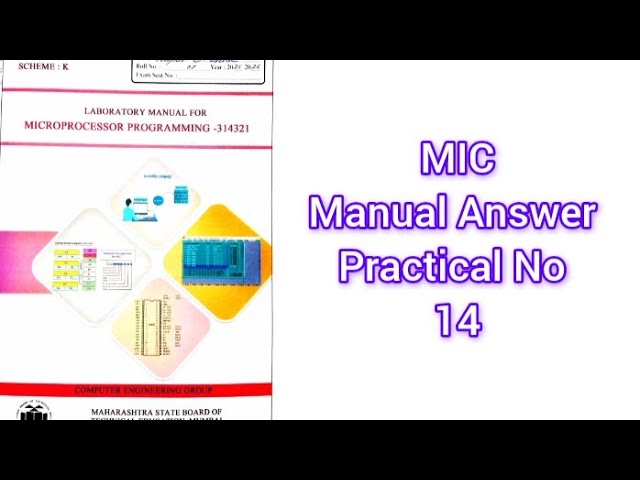 MIC(Microprocessor Programming)(314321) Manual Answer K Scheme Practical No. 14 MSBTE 