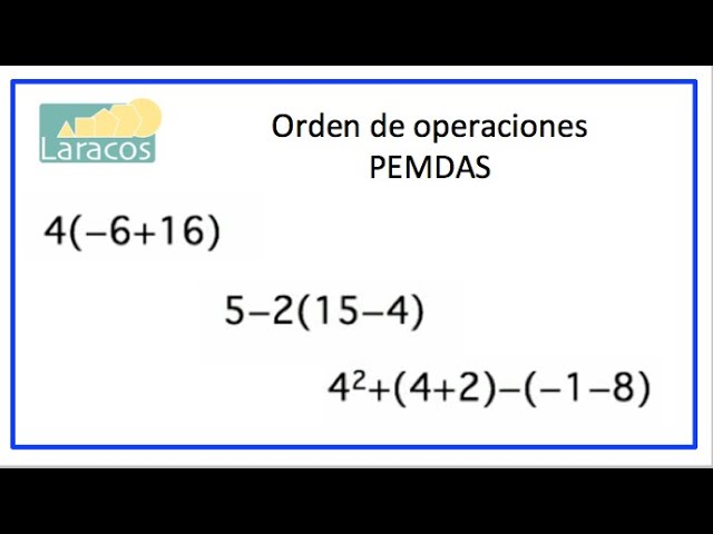 Orden de operaciones con PEMDAS (ejemplo 1)