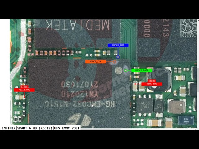INFINIX SMART 6 HD X6512 EMMC ISP Pinout Test Point | Dead Boot Repair Solution ISP Pinout Dead Fix