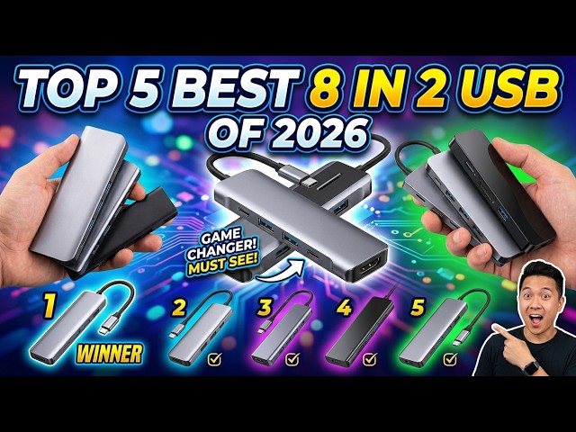 Best 8-in-2 USB Hub 2026 ⚡ Ultimate Multi-Port USB Adapter for Laptop & PC |