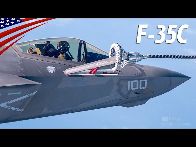 F-35C: Carrier-Variant Navy & Marine Stealth Jets Refuel Mid-Air