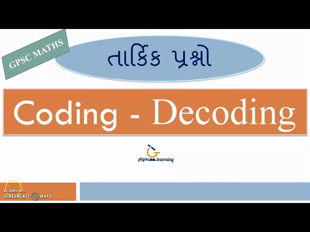 Coding-Decoding in Gujarati II Maths Reasoning II Gpsc Maths