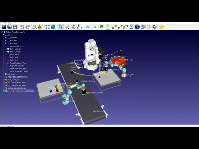 3-Robot Manufacturing Simulation | RoboDK + OpenCV | Color Sorting & Palletizing