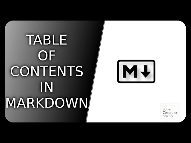 Markdown table of contents