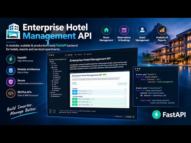 I Built an Enterprise Hotel Management API with FastAPI & Python 🚀 | Full Backend Project