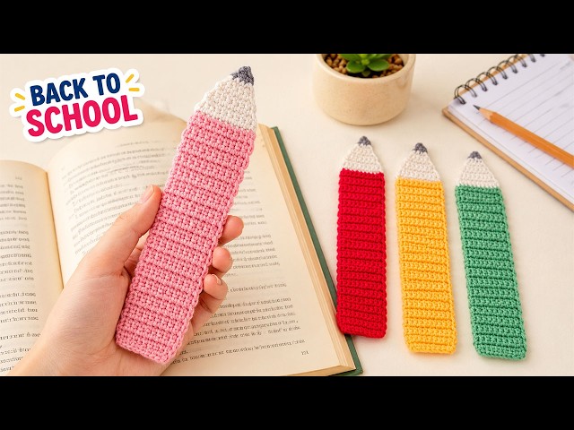 Easy Crochet Pencil Bookmark ✏️| Perfect for Back to School
