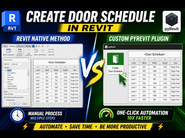 Automate Door Schedule Creation in Revit using pyRevit + Python | Step-by-Step