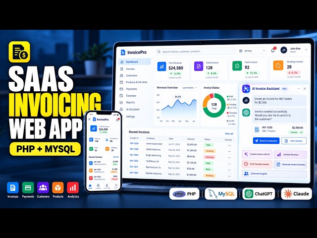Build a Complete SaaS Invoicing System in PHP & MySQL