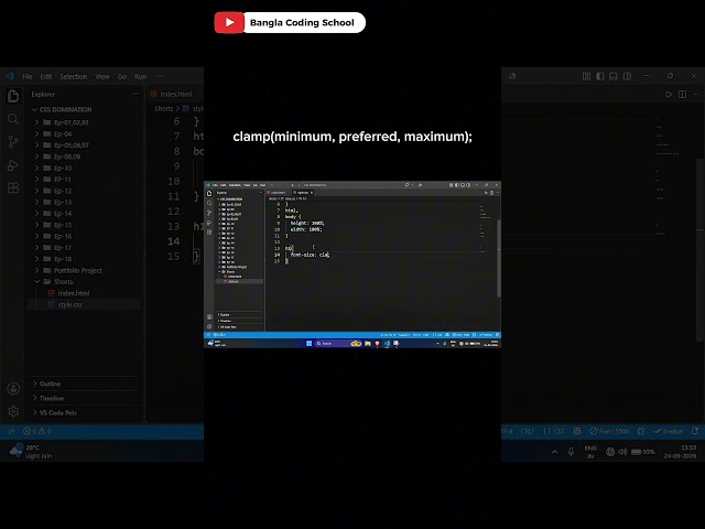 How to make any font responsive in CSS #shorts #csstutorial #csstricks