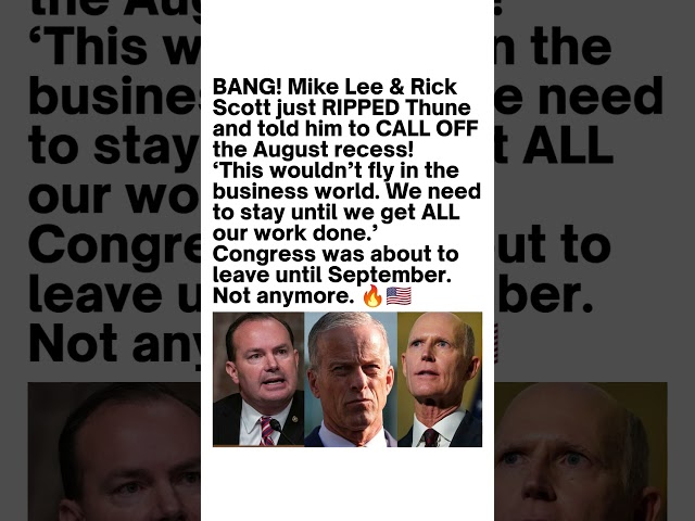 Mike Lee & Rick Scott Push to Delay Senate Recess 🇺🇸