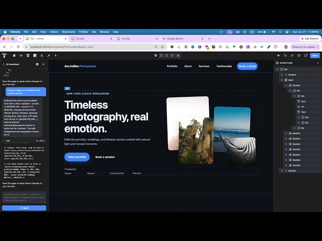 Ai powered Wordpress page builder