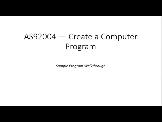 GenAlpha Quiz program   AS92004 sample NCEA Digital Technologies New Zealand