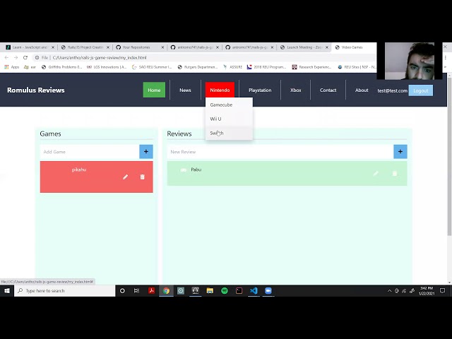 Rails Api/JavaScript Game review project