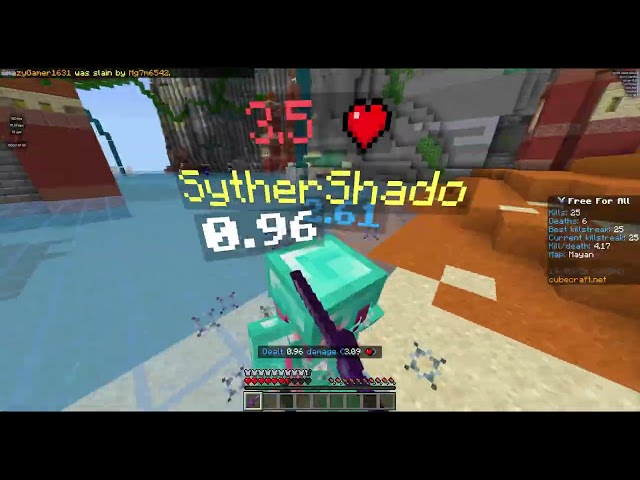 FFA with Nature Client and using Cheat Engine to set glint to Infinity.