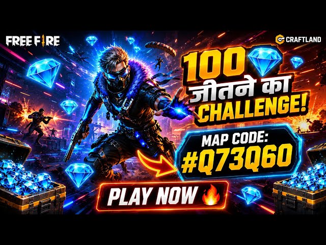 💎 100 DIAMONDS CHALLENGE! 🔥🎮 Craftland Map Code: #Q73Q60⚡ Play Now & Show Your Skills! 🚀
