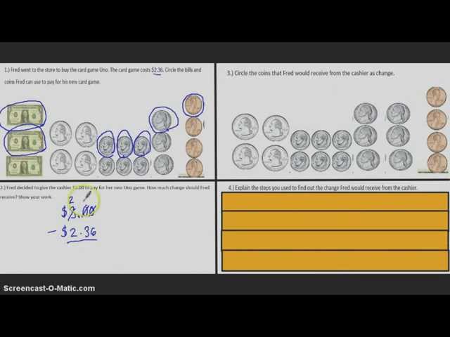 4-Part Making Change Word Problem