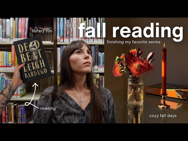 Fall reading vlog: finishing my favorite fantasy series, new hobby, library run, days at home 🦉🧺🍂