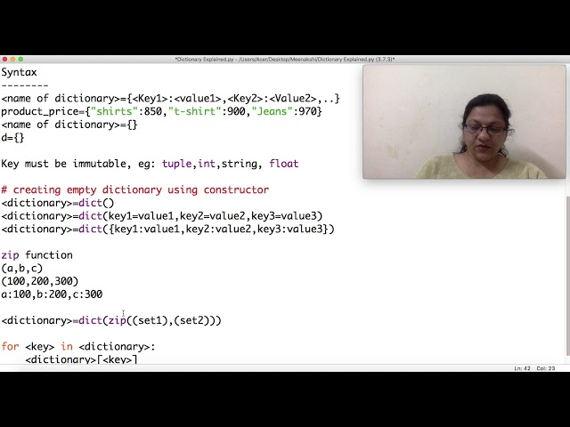 Class 11 IP(065) Dictionary in Python Part-4 by Meenakshi Mam
