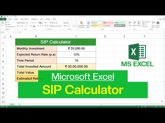 How to Create SIP Calculator in Microsoft Excel | SIP Return Calculator in Excel