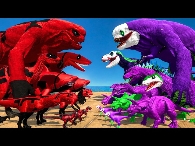 Deadpool D-Rex vs Joker D-Rex Team | Dinosaurs Arena Challenge | Animal Revolt Battle Simulator