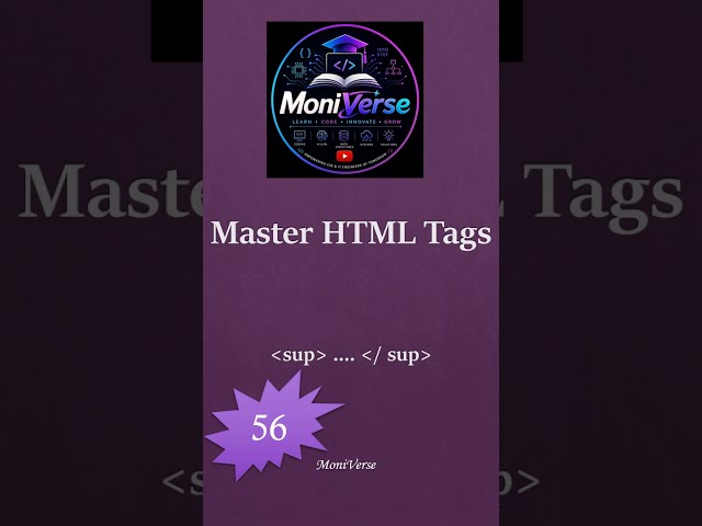 56  Superscript tag #html #frontendcourse #webdevelopment #coding #htmltutorial  #programming