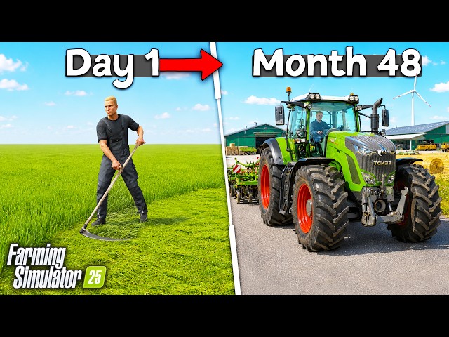 I Survived 4 YEARS on a FLAT MAP! Farming Simulator 25