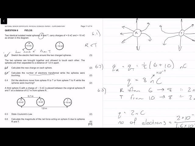 2018|Matric IEB Physics Paper 1 Supplementary Exam  |Question 6|Fields
