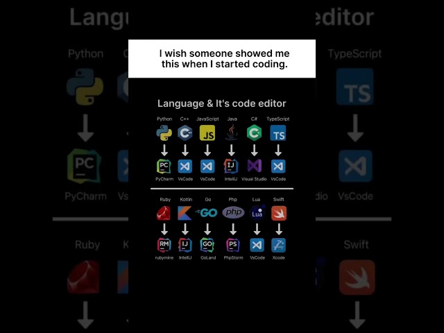 "Best Code Editor for Every Programming Language | Beginner Guide"#coding #programming #developer
