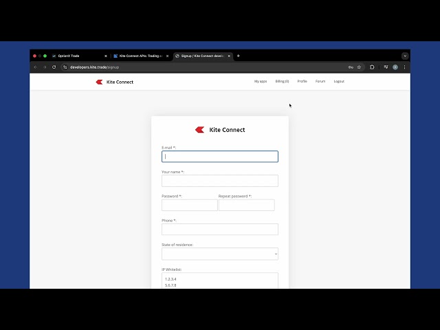 Zerodha Kite Connect Static IP Update Tutorial | OptionX Users