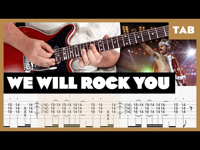 Queen - We Will Rock You - Guitar Tab | Lesson | Cover | Tutorial