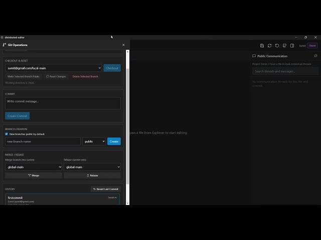 Decentralised Collaborative Code Editor Project Video
