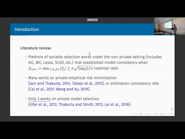 IFML Seminar: 9/13/24 - On the Computational Complexity of Private High-dimensional Model Selection