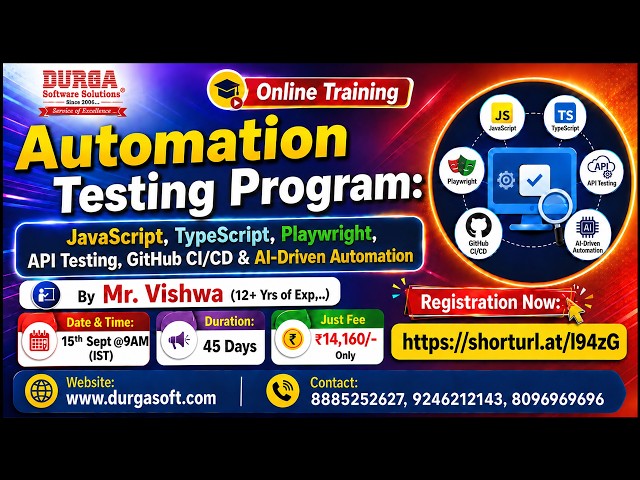 Automation Testing Program Online Training @ DURGASOFT