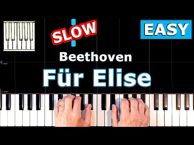 Beethoven - Für Elise - SLOW Piano Tutorial EASY