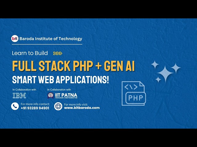 💻🌐 𝐋𝐞𝐚𝐫𝐧 𝐭𝐨 𝐁𝐮𝐢𝐥𝐝 𝐅𝐮𝐥𝐥 𝐒𝐭𝐚𝐜𝐤 𝐏𝐇𝐏 + 𝐆𝐞𝐧𝐀𝐈 𝐒𝐦𝐚𝐫𝐭 𝐖𝐞𝐛 𝐀𝐩𝐩𝐥𝐢𝐜𝐚𝐭𝐢𝐨𝐧𝐬 🚀