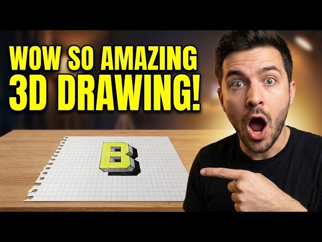 Easy Drawing a 3D Letter B (Easy Trick Art) 
